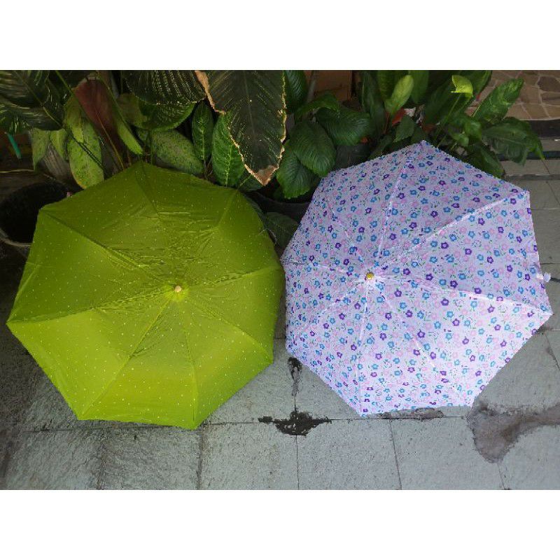 Payung lipat motif bunga warna warni cantik gratis sarung diameter alat hujan
