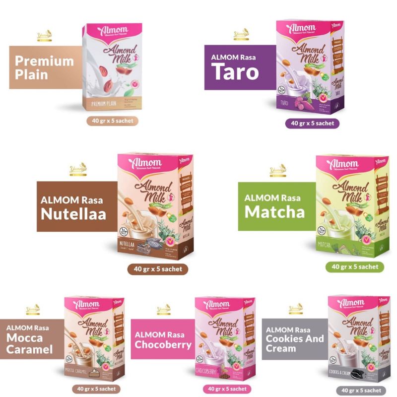 ALMOM - ALMOND MILK POWDER PREMIUM / ASI BOOSTER/ Almom/ Almonde/ Kukimond/ Lemom Pelancar ASI Almom Nutella Cookies Cream Taro Mocca Tiramisu Chocoberry Matcha Milk Powder Premium