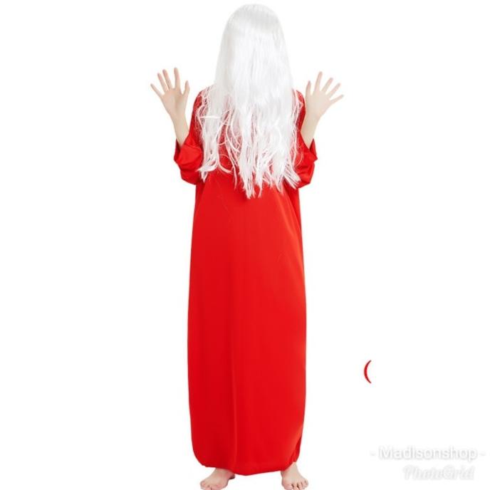 KOSTUM KUNTILANAK MERAH BAJU HANTU SERAM RED DEVIL COSPLAY HALLOWEEN