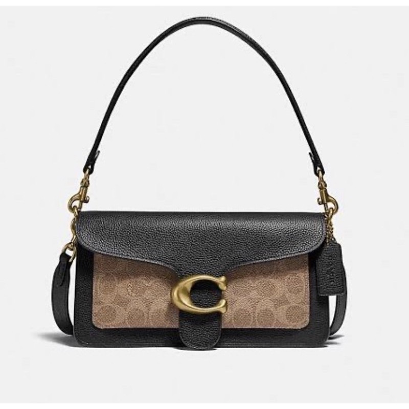 TABBY SHOULDER BAG 26 IN SIGNATURE CANVAS BLACK BROWN (79337)