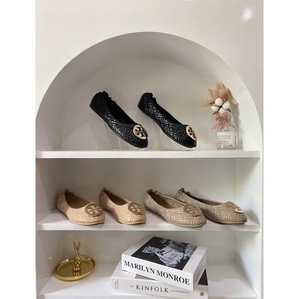 Sepatu Wanita Flat Shoes Tory Burch TB Quilted size 35-41 Termurah