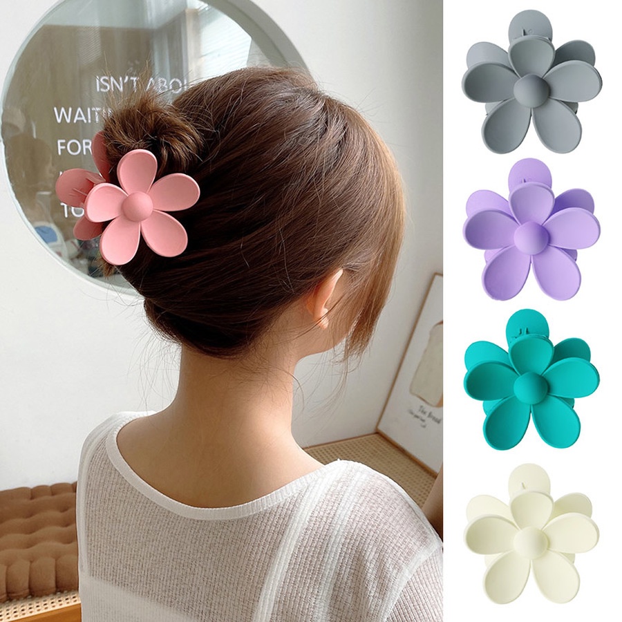 Korean Flower Plastic Hair Claws Acrylic Hair Clip Ponytail Holder Hairdressing Tool Woman Hair Accessories