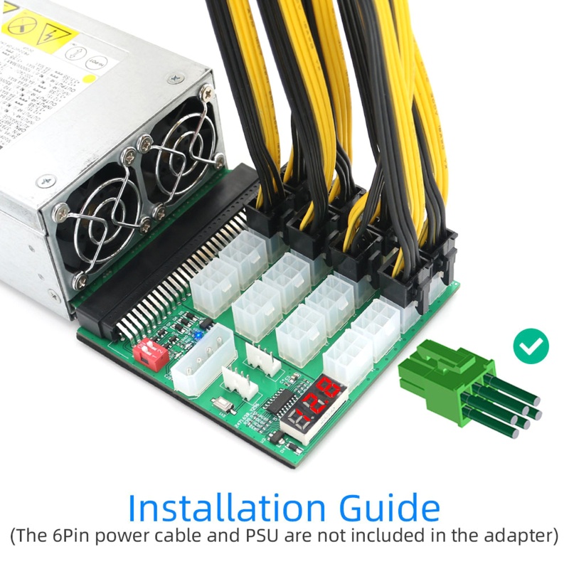 Papan Konversi Daya Server btsg 16x6pin Adaptor 12V Graphics Power Supply Board