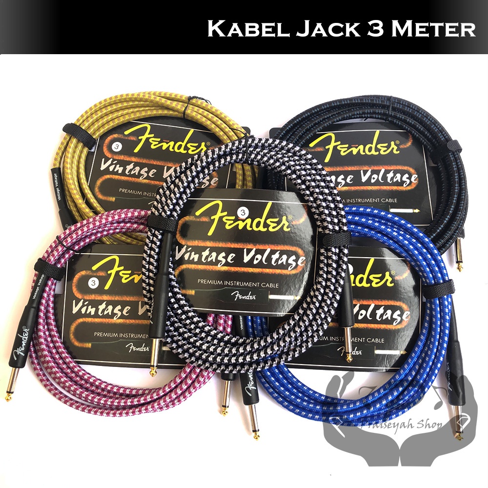 Kabel Jack Alat Musik Gitar / Bass / Keyboard Low Noise 3 / 6 Meter