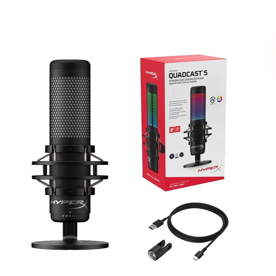 HyperX Quadcast S RGB USB Condenser Gaming Microphone Garansi Resmi