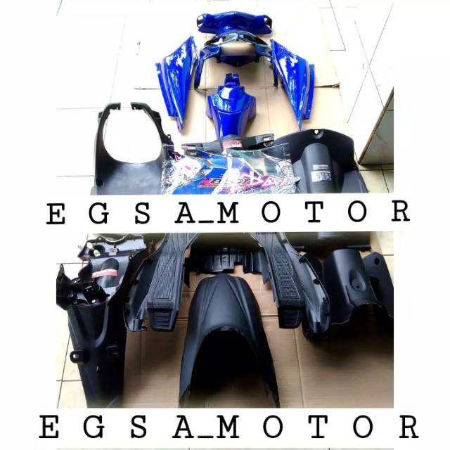 COVER FULL BODY HALUS KASAR 1 SET HONDA BEAT KARBU 2009-2012, WARNA BIRU TUA, DAN STRIPING