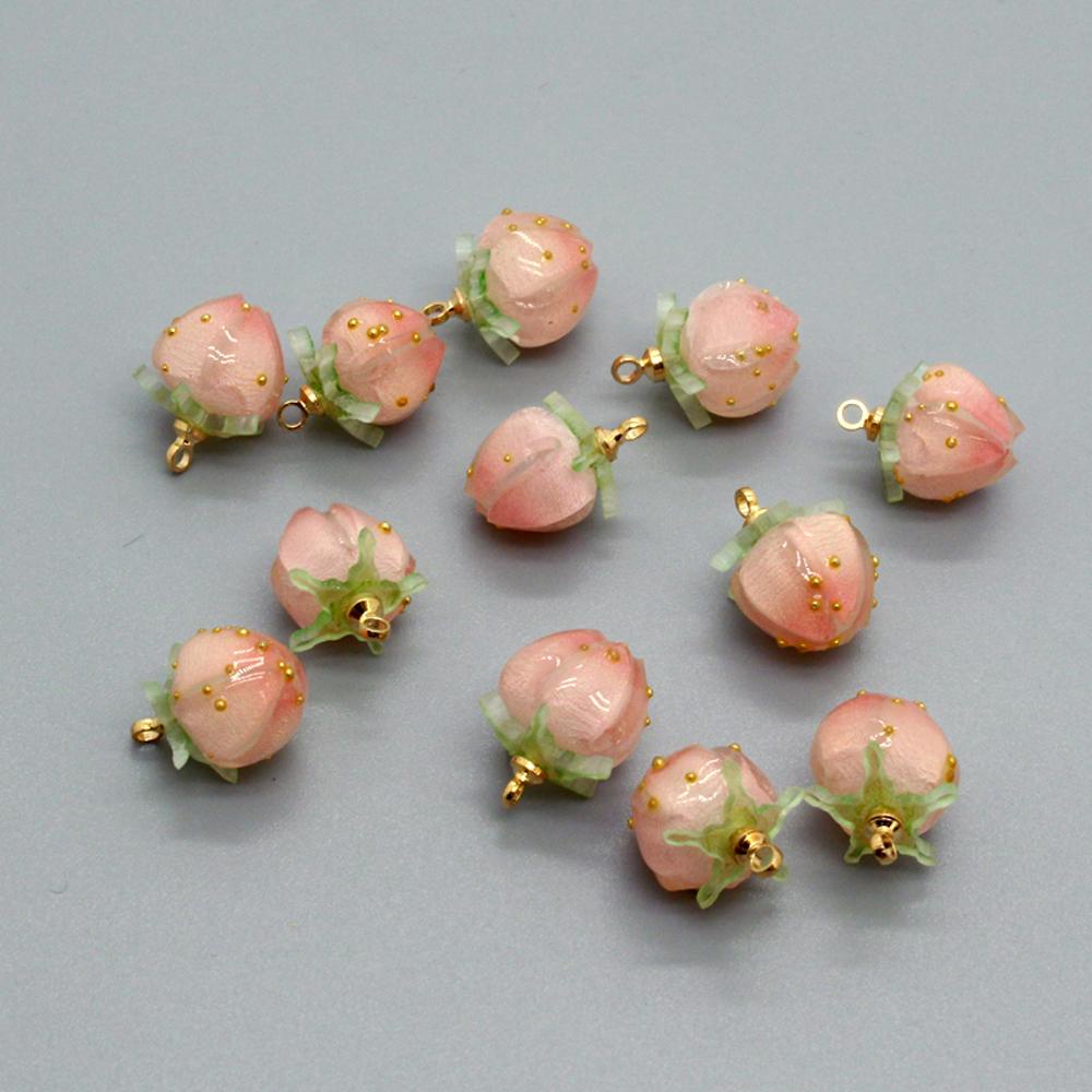 Agustina DIY Perhiasan Aksesoris 2 Pcs/set Fashion Kalung 3D Strawberry Rambut Tongkat Gantungan Kunci DIY Anting