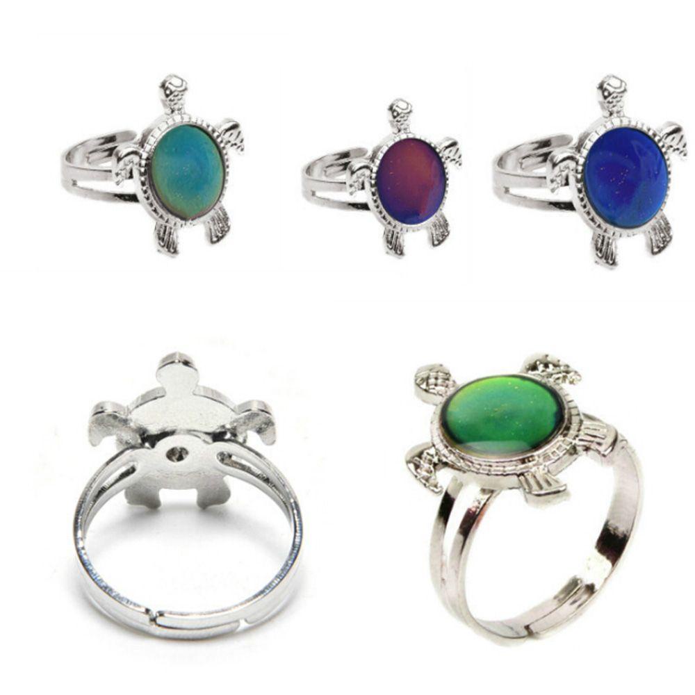 Needway   Mengubah Suasana Hati Cincin Multicolor Emosi Suhu Adjustable Finger Rings