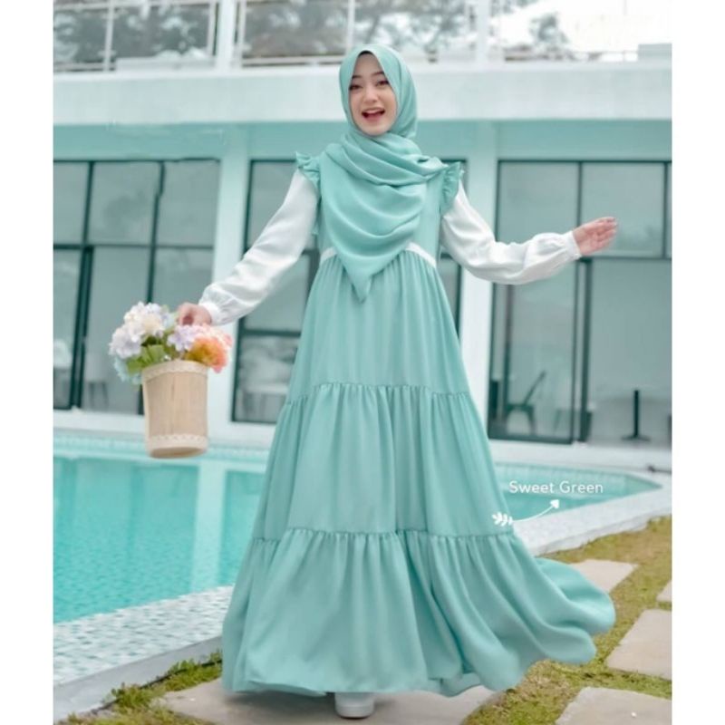 HANIFA DRESS maxy terbaru ,gamis remaja dewasa ,ootd kekinian ,fashion muslim