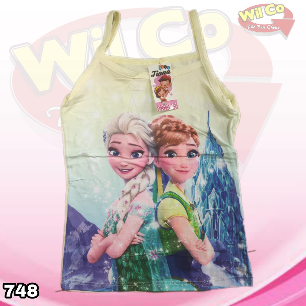 K748 - SINGLET TANKTOP TALI ANAK MOTIF FROZEN ART 646/647 HARGA PER 1 PCS