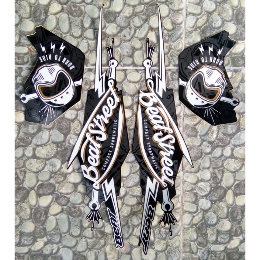 stiker striping honda beat street 2017 hitam
