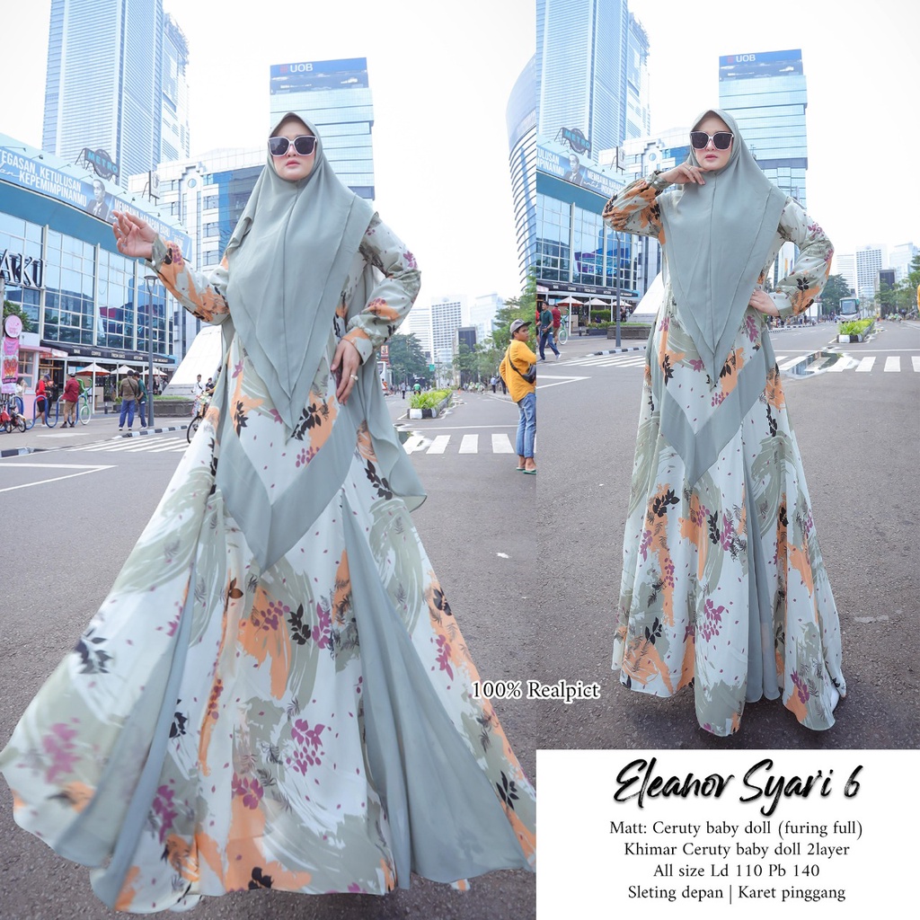 Zahira1808 Eleanor 6 Syari Ibu Busui Dress Hijab Muslimah Atasan Terlaris Gamis Syari Ori Best Seller-3
