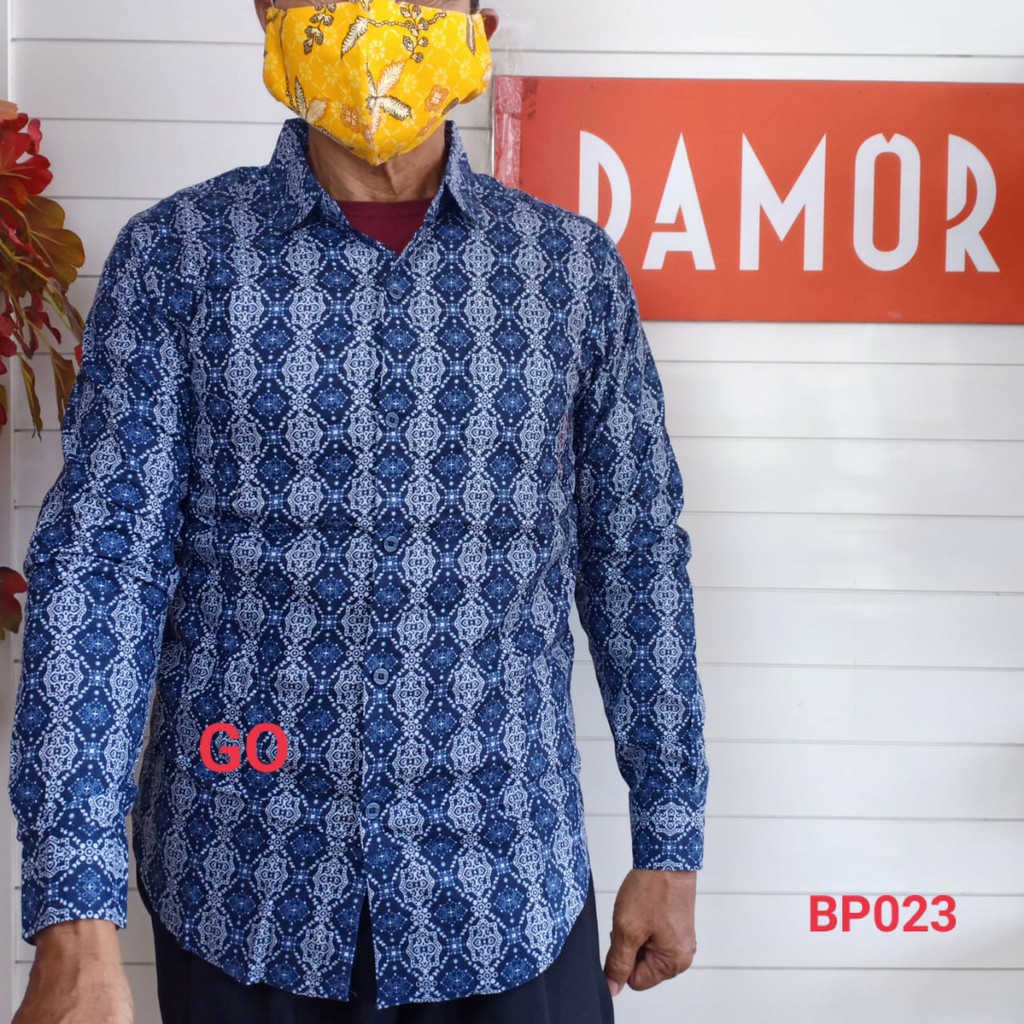 gos BRLA DAMOR (CRESSIDA) BATIK Cowok Pakaian Pria Kemeja Batik Reguler Lengan Panjang