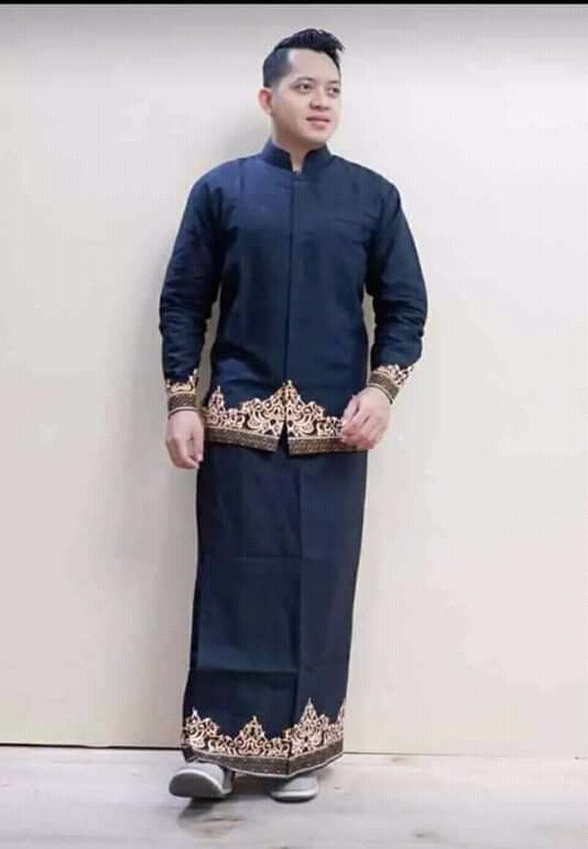 Batik Solo Modern Setelan Sarung Celana Dan Koko Semar Putih