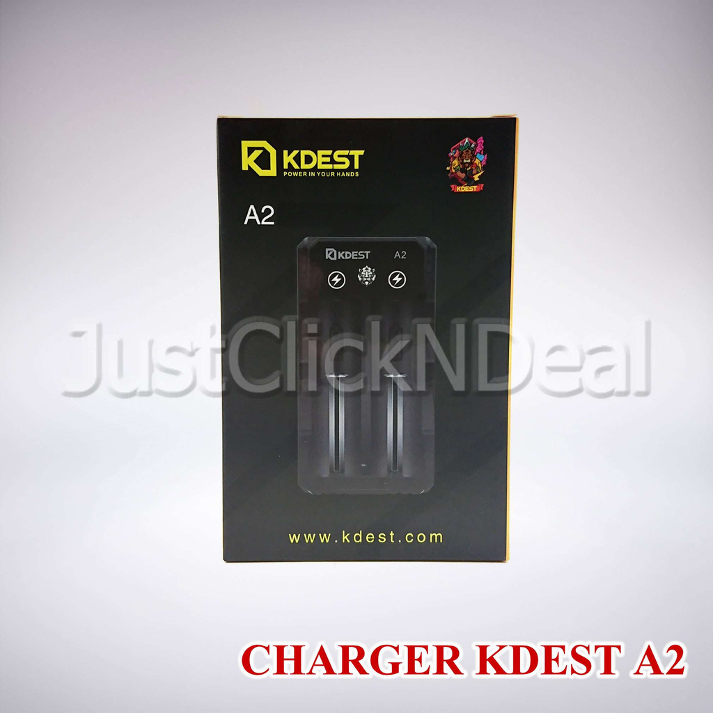 Authentic KDEST A2 2 Slot Charger Baterai 18650 21700 26650