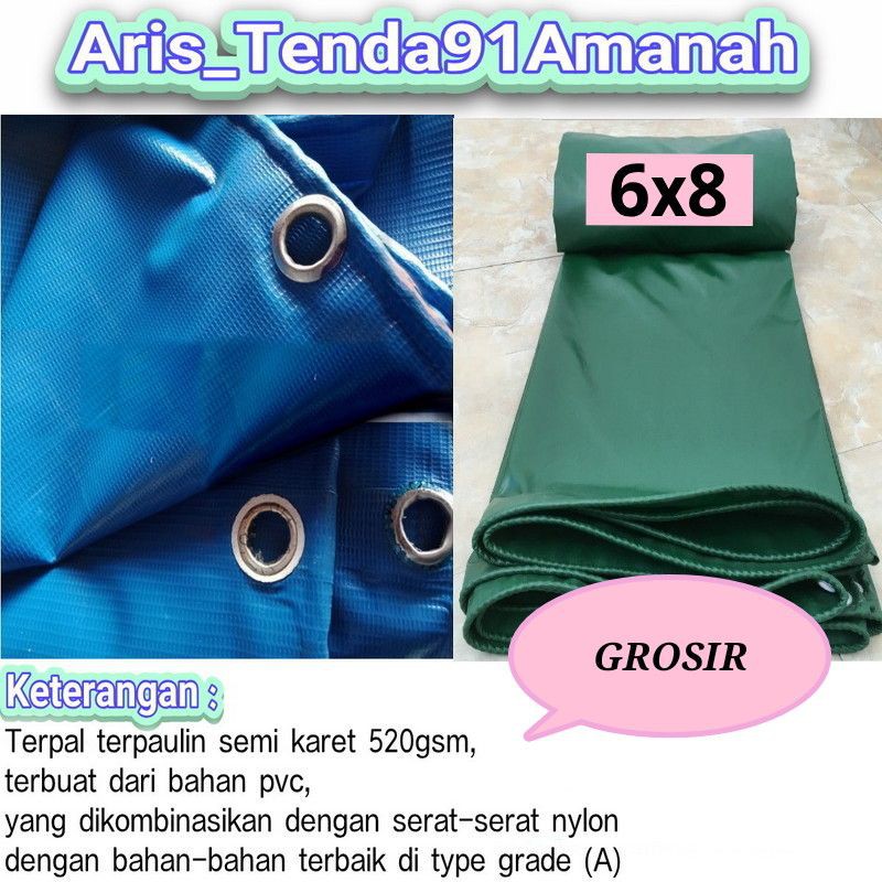 Terpal Terpaulin Semi Karet Korea Grade(A) Uk 6x8