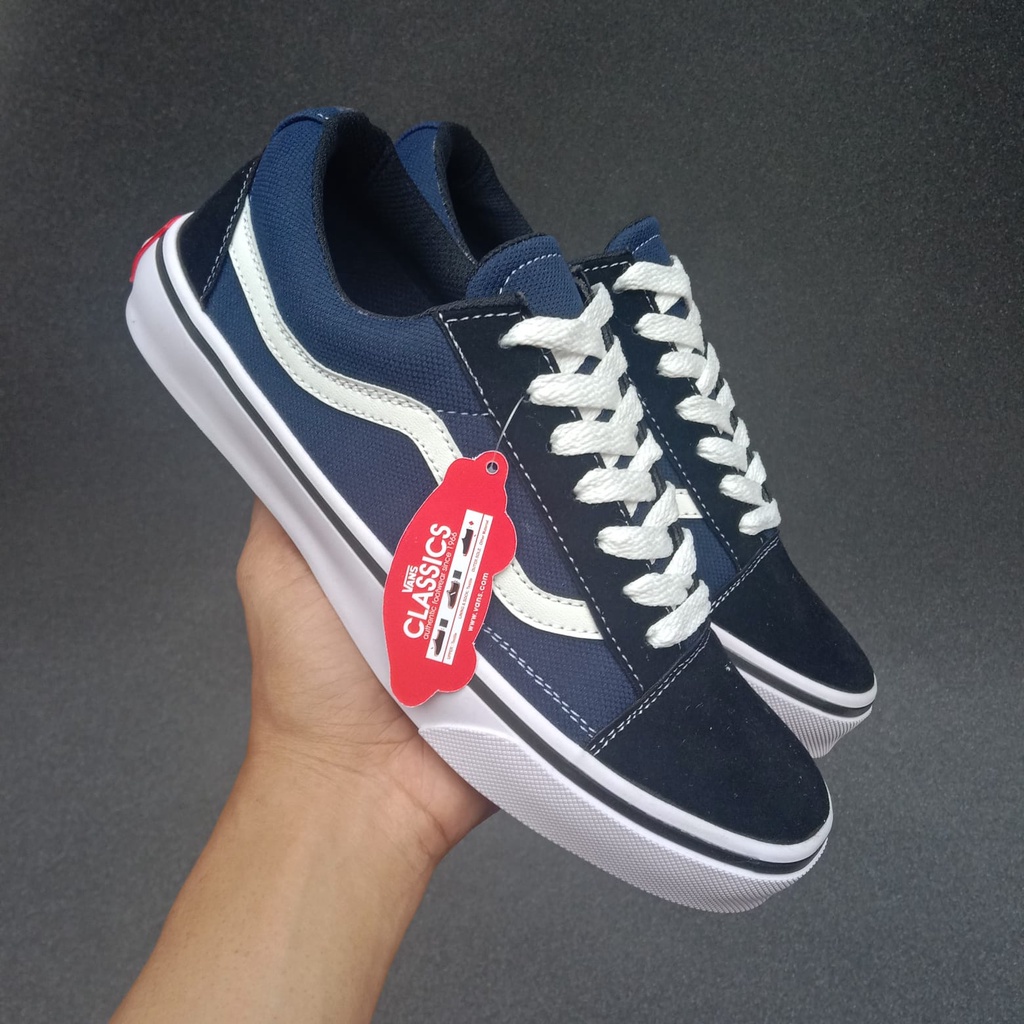 COD Sepatu Vanss/Oldskol Navy Size 36-44 Sneakers Pria Wanita Kasual Terlaris