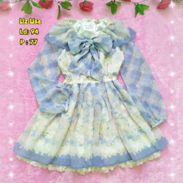 Liz lisa floral gingham sailor Dress