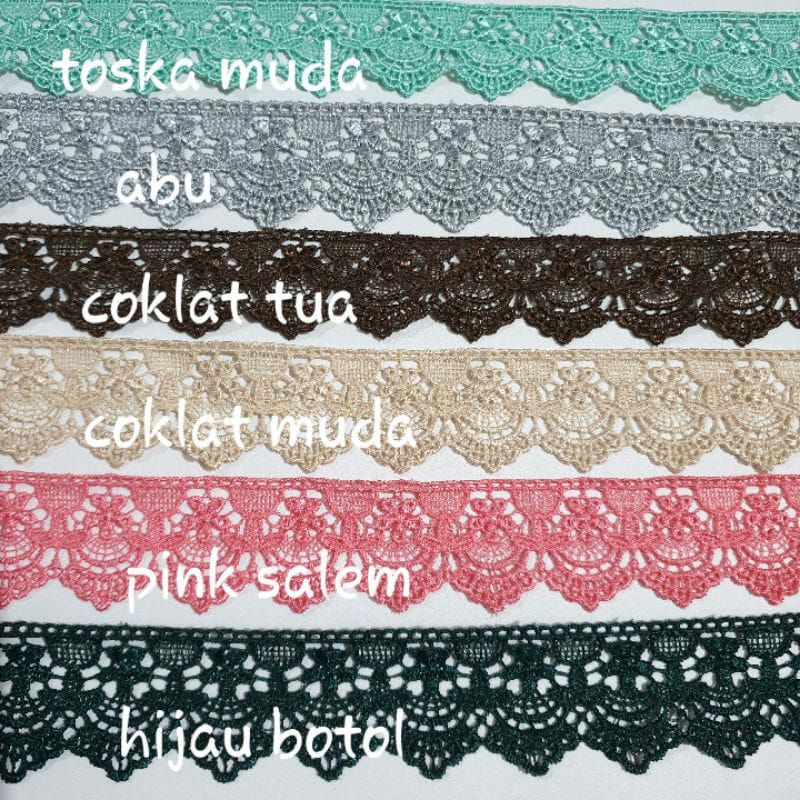 Renda Giper Bordir Renda 1 Meteran Lebar 3,5cm Harga Per 100cm Kode GL88232