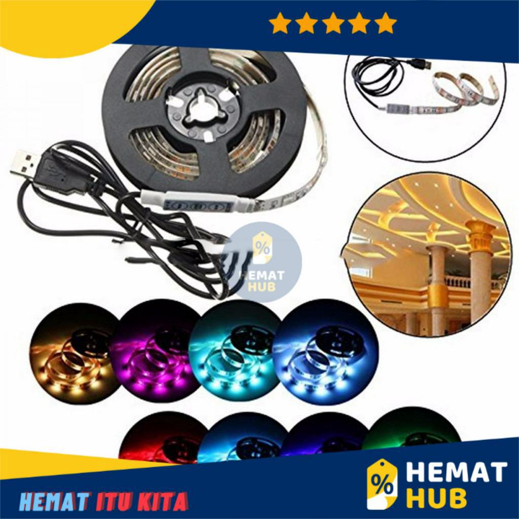 Light Strip LED RGB 1m 2m Lampu Mood USB Controller Dekorasi Ruang Kamar Waterproof Dinding