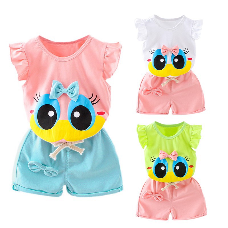 Setelan Kaos T Shirt Anak Perempuan Lucu Lengan Pendek Setelan Kaos T Shirt Anak Perempuan Lucu Lengan Pendek