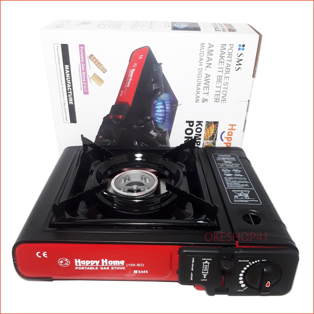 Happy HOME Kompor Portable Camping B-155 Gas Stove 2in1