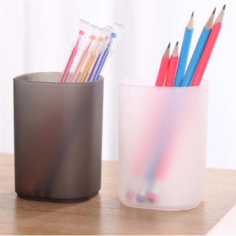 2pcs / Set Holder pen Bahan Plastik matte Untuk Meja