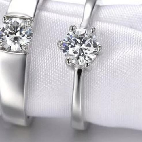 ✱ Cincin Single Pria - Wanita Pasangan Tunangan Nikah ♀