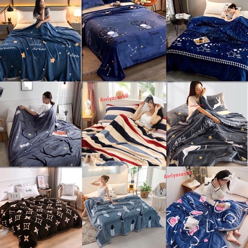 Selimut Bulu Ukuran KING 180x200 Motif Dewasa Keren Super Tebal Pinggiran Full List Berkualitas-2