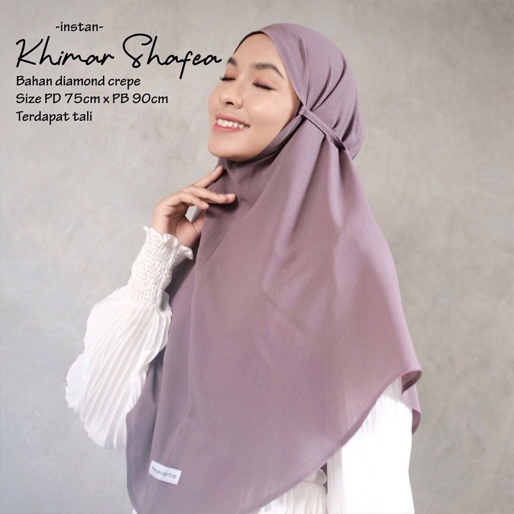 Hijab Khimar Syafea Diamond Crepe By Reyscarf Premium Eksklusif  Banyak Warna Pilihan Nyaman Dipakai Terbaik I Bisa Cod