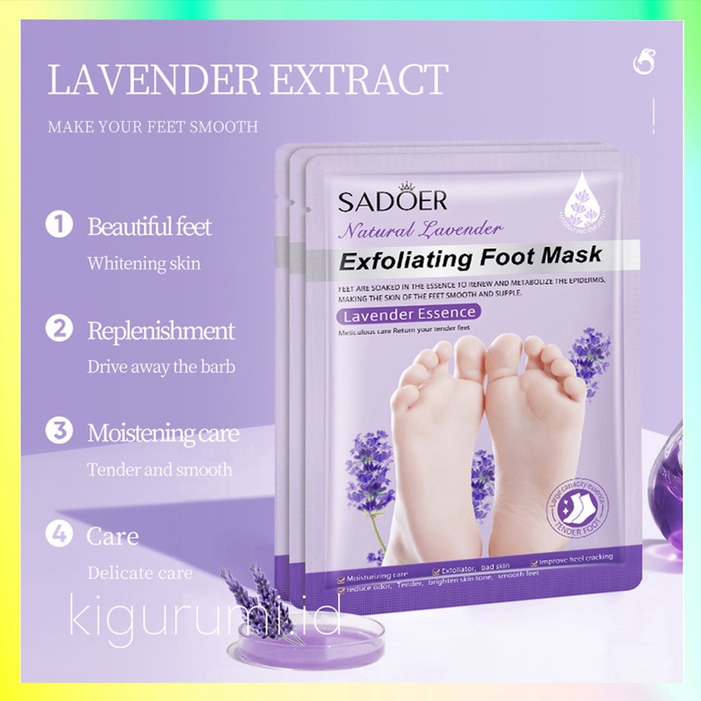 SADOER Foot Mask Lavender Exfoliating whiten feet, exfoliate, remove ankle wrinkle EM030