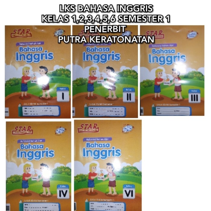 ✨ READY✨ Buku Lks Inggris Kelas 1,2,3,4,5,6 Sd Semester 1 Cv Putra Kertonatan - Kelas 6