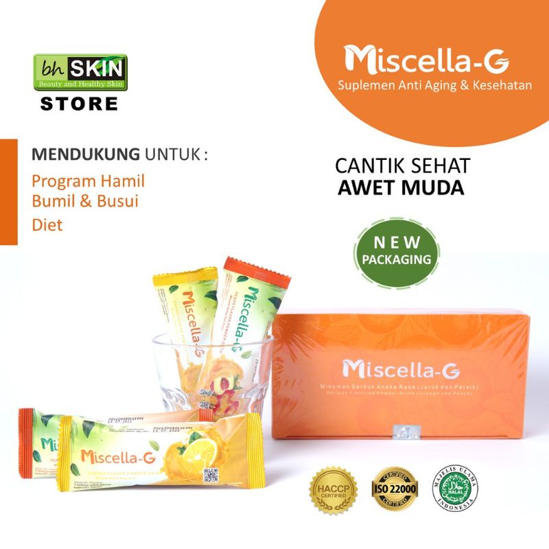 (ORDER 2 BOX FREE TUMBLER) MISCELLA-G PROMIL & KECANTIKAN MINUMAN COLLAGEN BPOM 100% ORIGINAL