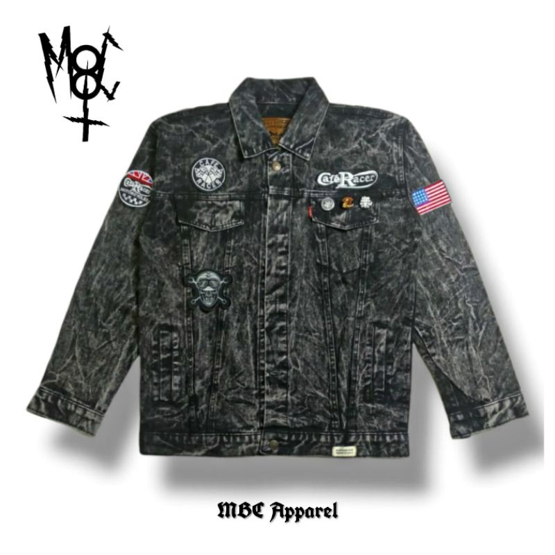 MBC BLACK WASH DENIM JACKET JEANS / JAKET CAFERACER CAFE RACER CHOPPER