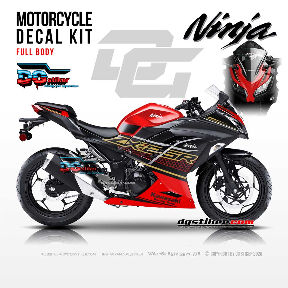 Decal Ninja 250 FI KRT Merah