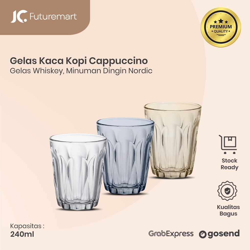 GELAS KACA KOPI CAPPUCCINO WHISKEY MINUMAN TEMPERED GLASS 240ML