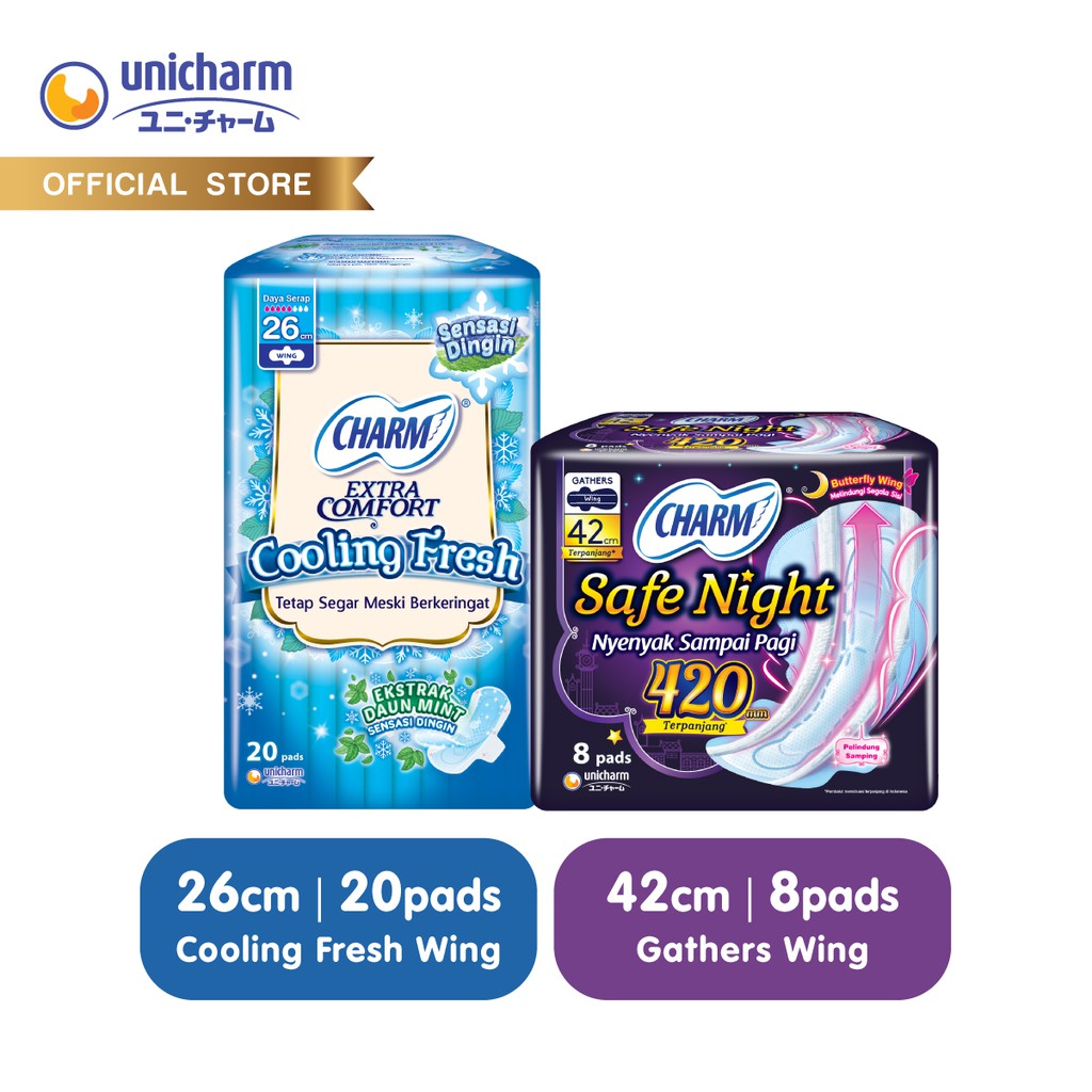 Bundling Charm Pembalut Cooling Fresh Wing Long 26cm 20