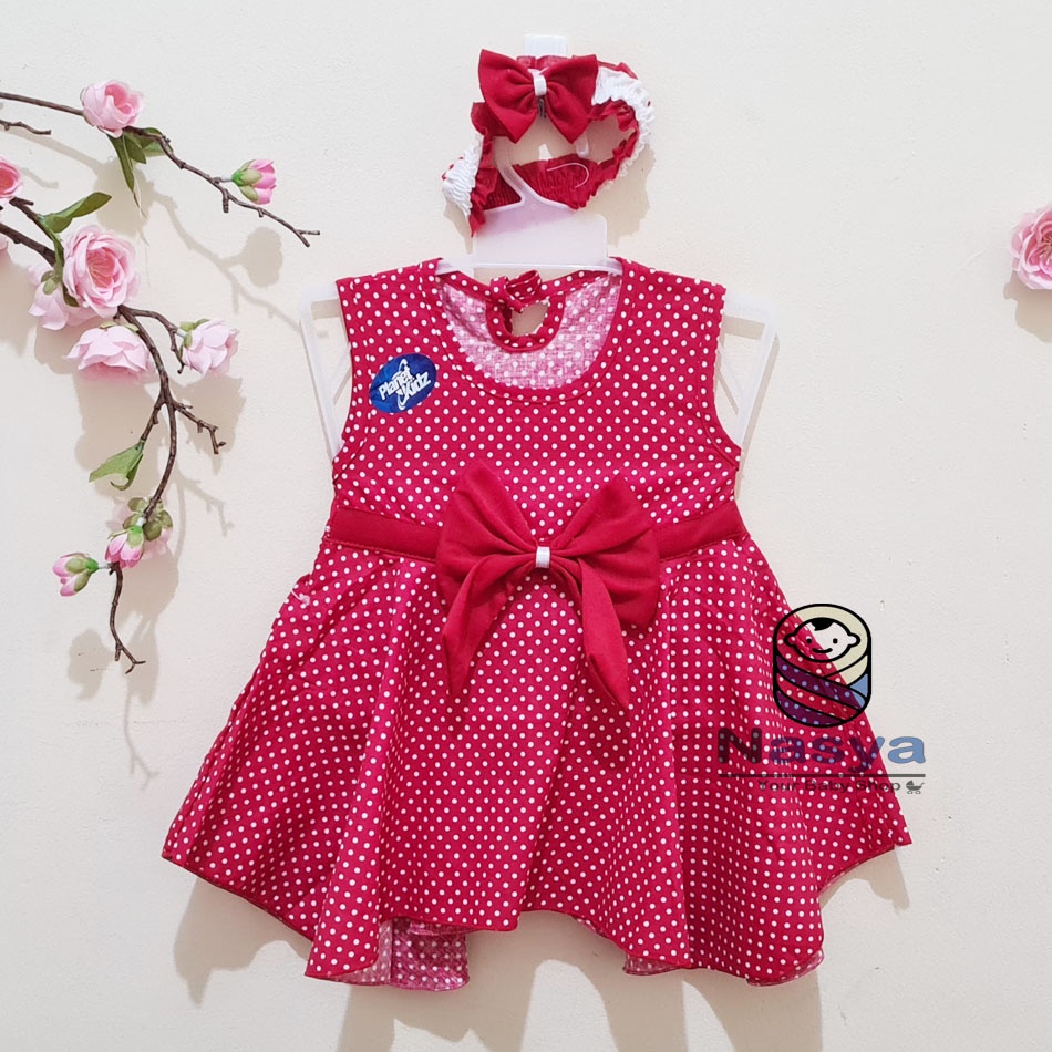 [P-040] Dress Bayi Pita Tali / Dress Anak renda tingkat MURAH (0-6 bulan)