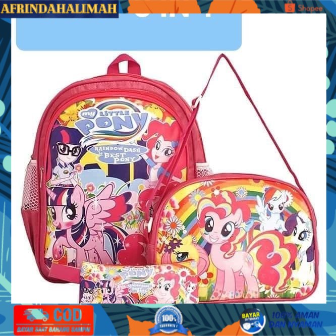 

[TERBARU] Tas Ransel Anak Sekolah SD Set 3 In 1 My Little Pony Khanza