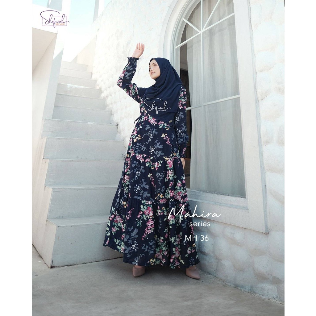 Mahira dress Rayon bunga terlaris by Shofwah