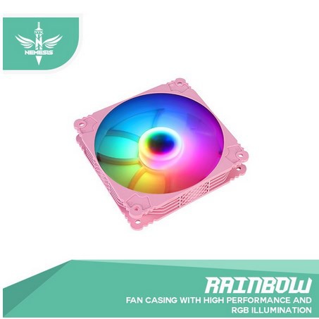 ITSTORE Fan Case nyk nemesis 120mm rgb illumination rainbow White-pink - kipas casing komputer pc 12cm