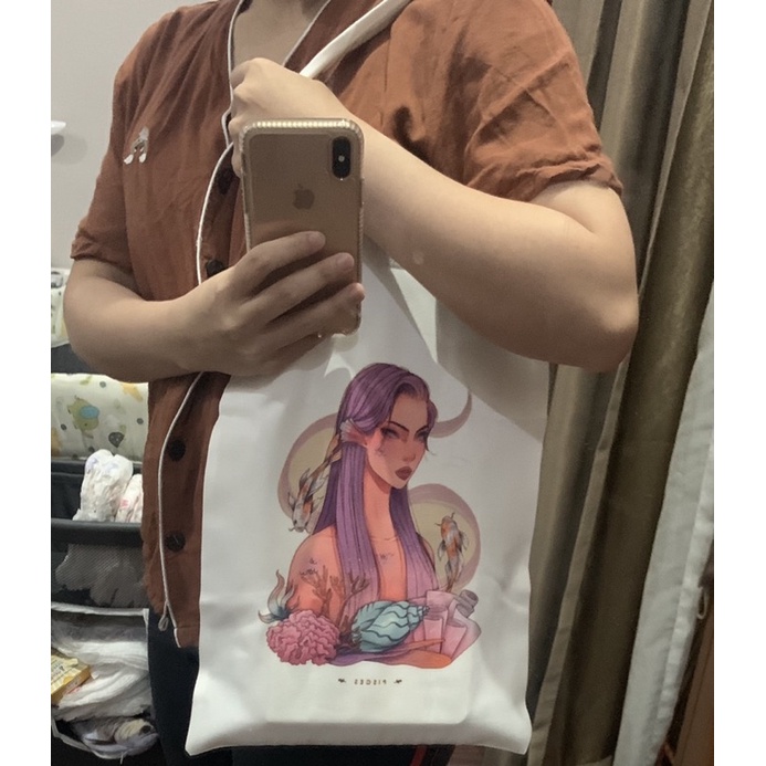 BISA CUSTOM FOTO TOTE BAG BAHAN KANVAS custom / cute TOTE BAG / TAS lucu / TAS BELANJA MOTIF KOREA