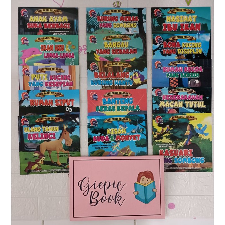 BUKU DONGENG SERI FABEL TELADAN ANAK BERGAMBAR BERWARNA DAN 2 BAHASA