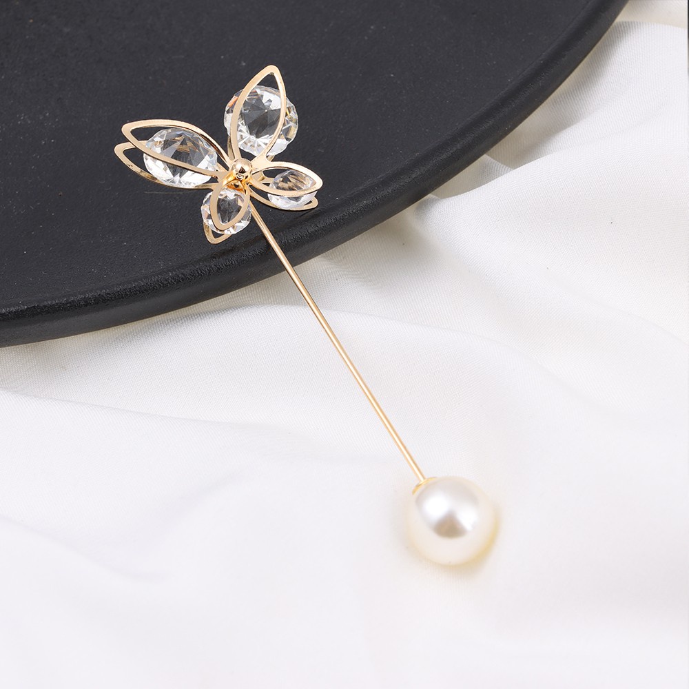 Faux Pearl Flower Shape Women's Clothing Decoration Pin Brooch Safety Buckle