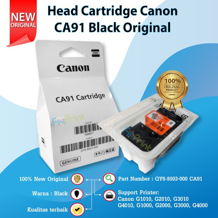 Print Head Cartridge Printer Canon CA91 BH7 CA92 CH7 Printhead Original G1000 G2000 G3000 G4000 G1010 G2010 G3010 G4010 CA-91 CA-92 QY6-8003-000 Original QY6-8003