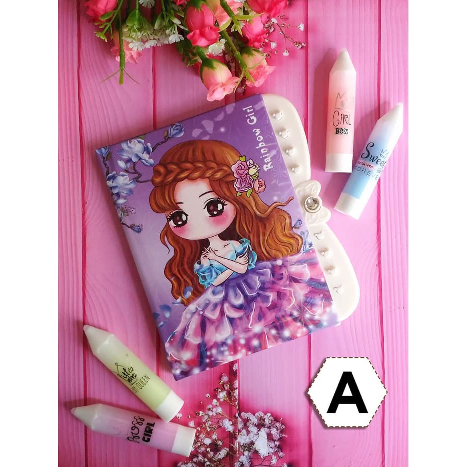 

Buku Diary Kunci Password Hardcover Kecil - PRINCESS SERIES MB02066
