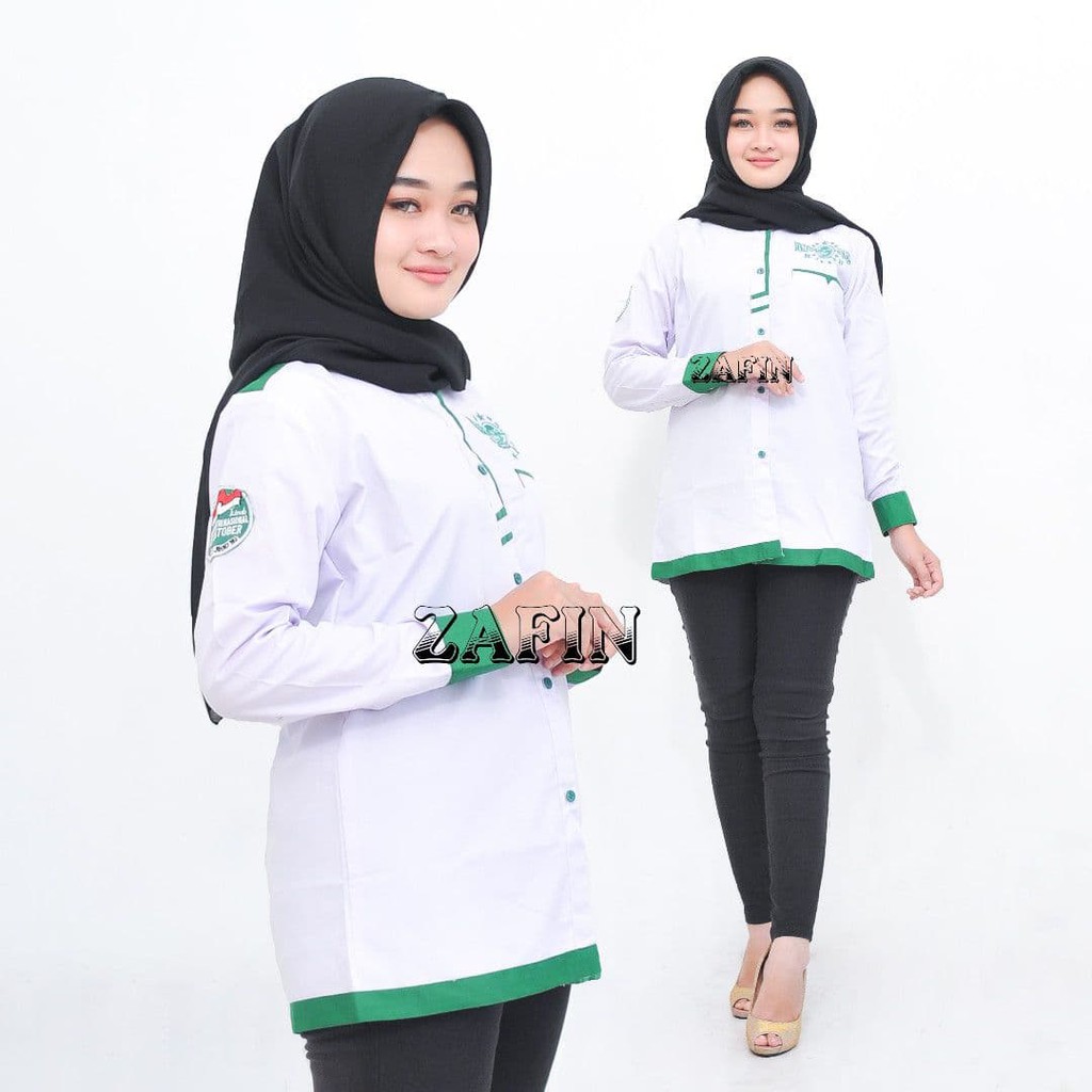 Baju Koko NU HSN Kemeja Koko NU Hari santri nasional Baju Koko NU wanita baju Koko model 2021