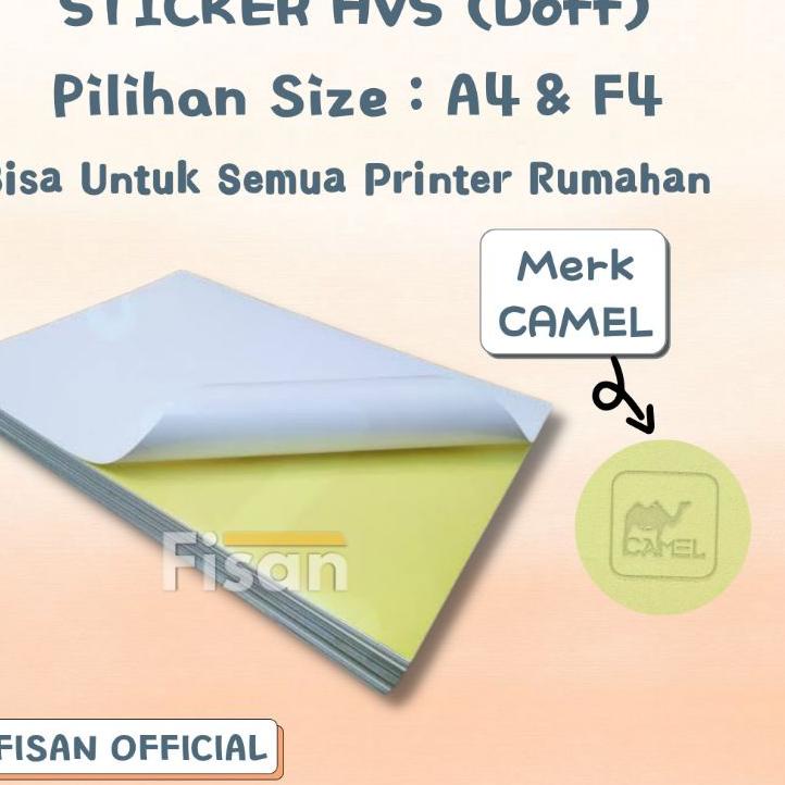 

20 Lembar Stiker Sticker HVS A4 / F4 Doff Matte Camel ル