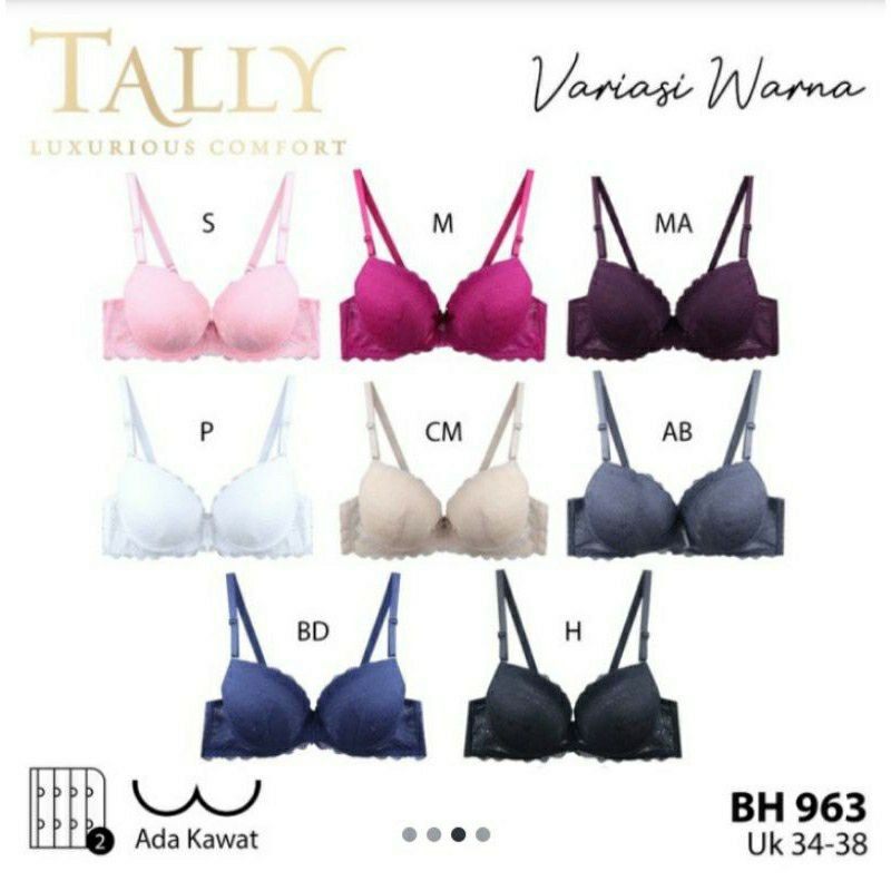 Bra Tally 963 Push Up Collection Bh Busa Tebal Pakai Kawat Kait 2