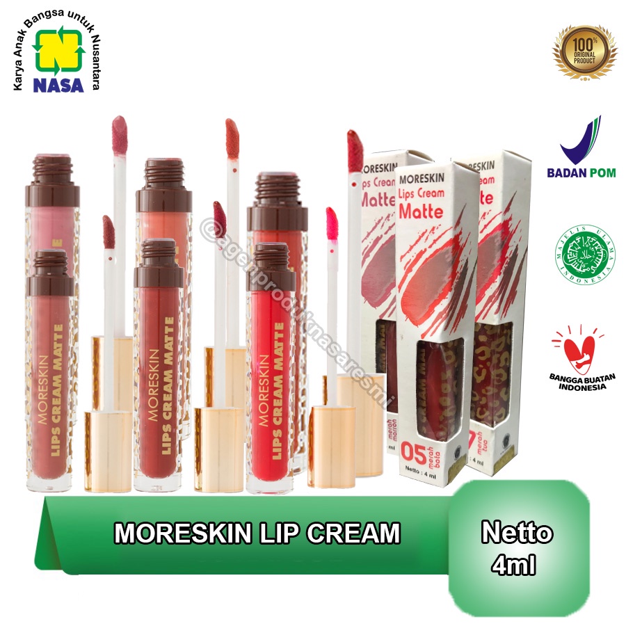 Moreskin Lip Matte Nasa Original / Lipstik tahan lama Produk Nasa original / Lipstik Nasa